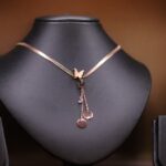 Anoira Anti-Tarnish Rose Gold Butterfly Lariat Necklace for Women | Dainty Double-Chain Choker with Coin Charms | Non-Tarnish Minimalist Everyday Jewelry